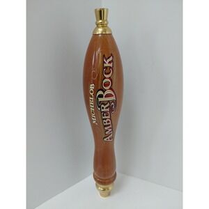 Michelob Amber Bock Beer Wooden Tap Handle Knob Pull 12" wood Mancave Display